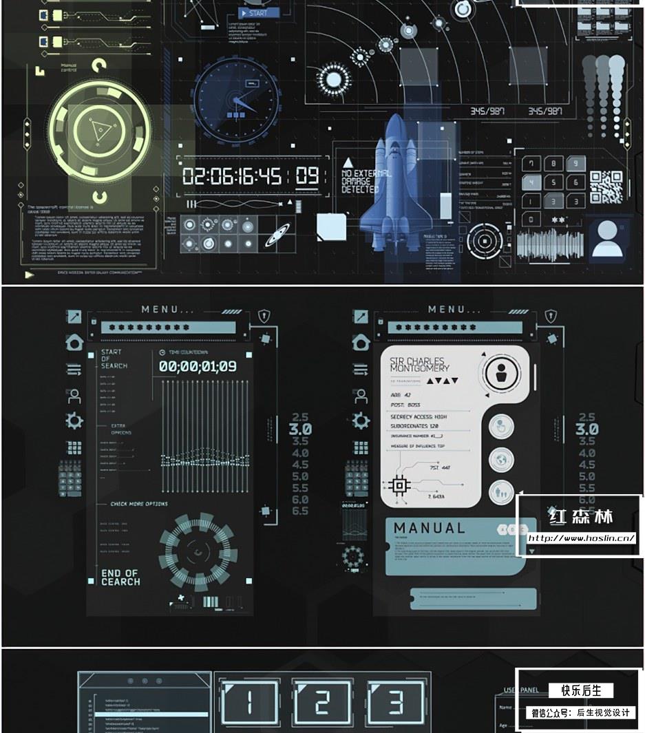 【AE模板】18种HUD未来科技感元素UI动画 HUD Pack 3插图(7)