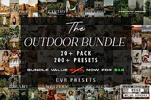 【LR预设】20套户外风光旅行人像情绪摄影后期调色Lightroom预设手机滤镜 The Outdoor Lightroom Presets Bundle