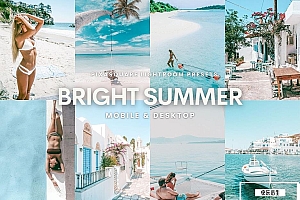 【LR预设】10款温暖明亮夏日热带旅拍日系风格摄影后期调色Lightroom预设 Bright Summer Lightroom Presets