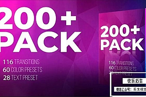 【PR预设】200+文字标题动画视频转场调色预设包 200+ Pack: Transitions, Color, Text