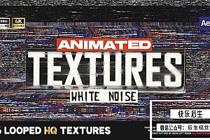 【AE模板】16个复古电视信号故障干扰花屏噪点纹理叠加动画 TV Noise Textures