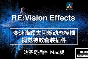 【达芬奇插件】慢动作降噪去闪动态模糊视觉套装插件 RE:VisionFX Effections OFX v2025.1 Mac版
