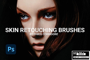 【PS笔刷】6套人像皮肤修饰Phoshop笔刷 Skin Retouching Brushes Set of 6