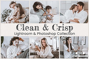 【LR预设】10款清晰美丽明亮通透人像旅拍摄影后期Lightroom预设 Clean & Crisp Photo Edit Collection