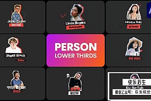 【AE模板】时尚社交媒体头像人物介绍标题展示动画 Person Introducing Lower Thirds for After Effects