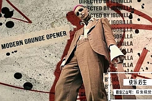 【PR模板】复古创意飞溅冻结介绍人物动画预告片头视频制作特效 Modern Grunge Opener