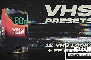 【PR模板】12种复古80年代老录像带视觉特效动画 VHS Look Presets Pack