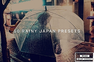【调色预设】50个日本雨夜街头灯光哑光Lightroom预设LUT视频调色预设 50 Rainy Japan Lightroom Presets