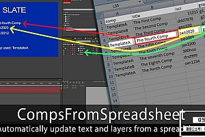 【AE脚本】使用电子表格快速创建合成脚本 CompsFromSpreadsheet 5 v5.22 +使用教程