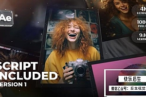 【AE模板】快速导入照片自动生成幻灯片相册动画 Slideshow Universal Version 1