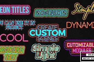 【AE模板】10种彩色发光霓虹灯文字标题动画 Neon Text Pack