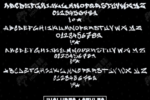 【字体】抽象怪异手写风格Y2K涂鸦艺术创意设计装饰西文字体 HVNTER& Skimmer Typeface