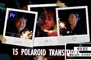【PR模板】15种复古宝丽来相框动态转场效果预设 Polaroid Transitions for Premiere Pro
