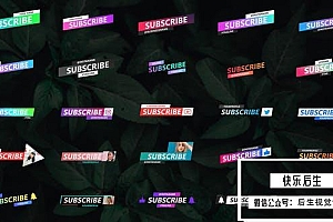 【FCPX插件】25个社交媒体彩色图形字幕条标题动画 Social Media Lower Thirds