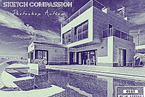 【PS动作】照片素描彩铅美术画效果PS动作 Sketch Compassion Photoshop Action