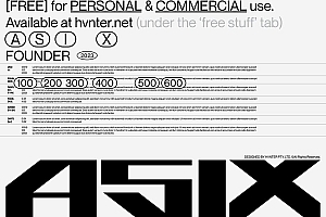 【字体】科技感机械工业AI机器太空未来风格创意设计英文字体 Hvnter& Asix Founder