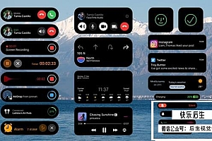 【AE/PR模板】20个苹果手机灵动岛UI界面动态图形展示动画 Phone UI Interface Pack