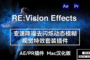 【AE/PR插件】慢动作降噪去闪动态模糊视觉套装插件 RE:VisionFX Effections v24.12 Mac汉化版