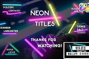 【FCPX插件】8组动感霓虹灯荧光棒文字标题动画 Neon Lights Titles