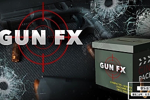 【4K视频素材】32个3D枪支模型枪口射击火花闪光特效 CinePacks& Gun FX