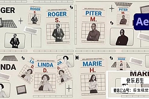 【AE模板】简约复古商务办公文档图形元素动画 Office presentation