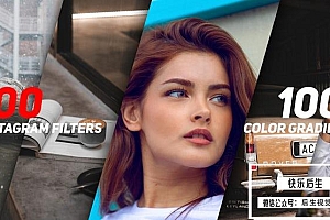 【FCPX插件】100种电影流行幻想旅行复古黑白调色预设 100 Instagram Filters