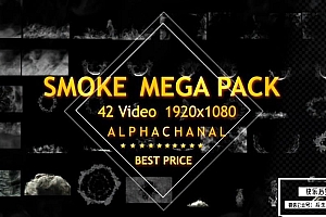 【视频素材】42个燃烧烟雾水雾蒸汽雾气视频动画含透明通道 Smoke