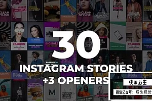 【FCPX插件】33种时尚竖屏封面海报图文展示动画 30 Instagram Stories Pack