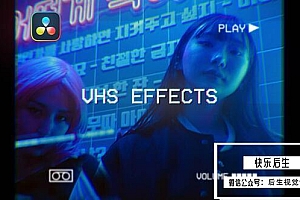 【达芬奇模板】复古老电视信号故障VHS显示效果视频动画 VHS Effects