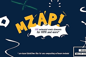 【FCPX插件】100种卡通动漫流体MG动画元素 motionVFX& mZap