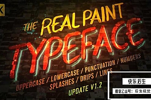 【AE模板】真实独特涂抹绘画笔触纹理字符动画工具包 Real Paint Typeface Kit