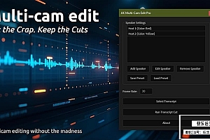 【AE脚本】AE自动化同步人物发言多机位剪辑工具 Multi-Cam Edit Pro for After Effects v1.0 汉化版 +使用教程