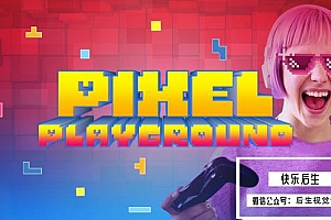 【FCPX插件】49个复古像素化科技游戏角色字幕标题Logo图形包装动画 Pixel Playground 汉化版