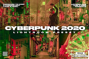 【LR预设】复古科幻未来电影游戏赛博朋克霓虹色彩Lightroom预设 Cyberpunk 2024 Film Lightroom Preset