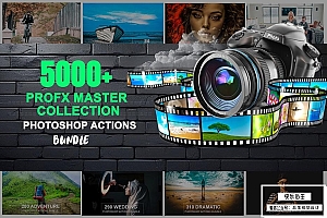 【PS动作】5000+四季风光婚礼人像节日旅拍生活美食摄影调色PS动作合集 ProFX Master Collection 5000+ Bundle
