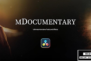 【达芬奇插件】72组叙事纪录片风格冻结帧叠加字体排版时间线转场效果预设 motionVFX& mDocumentary DVR 汉化版