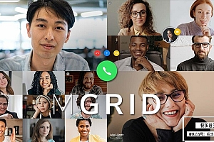 【FCPX插件】51种多人群组视频会议通话聊天网格拼贴布局组合分屏元素动画 motionVFX& mGrid 汉化版