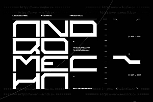 【字体】工业机甲未来科幻赛博风格艺术设计排版非衬线英文字体 Studio Innate& Andromecha