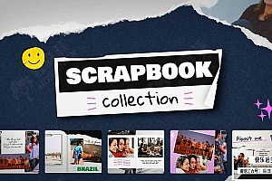 【FCPX插件】73个创意复古趣味手绘标签贴纸剪贴画翻阅动画 PremiumVFX& Scrapbook Collection 汉化版