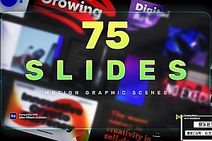 【AE模板/脚本】75组现代时尚图文包装排版幻灯片场景展示动画 75 Slide Scenes