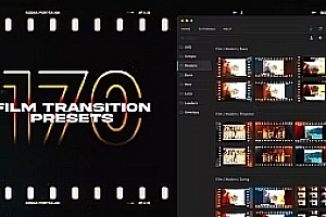 【AE/PR脚本】170组复古老电影胶片卷轴转场过渡动画 Film Transitions
