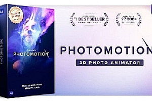 AE模板|平面图片转三维摄像机视差动画透视特效AE模板 Photomotion V12.0 – 3D Photo Animator (6 in 1)