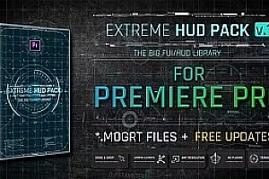 【PR模板】600个未来科技感HUD动态图形UI界面元素动画包 Extreme HUD Pack v1.6