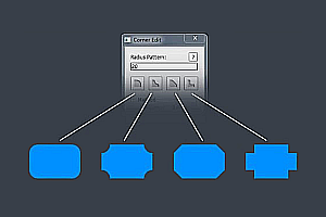 【PS脚本】PS形状边角折角圆角倒角生成数字标注工具 Corner Editor Win/Mac汉化版