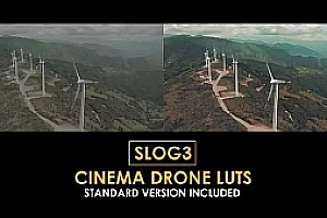 【调色预设】15款Slog3 影院无人机航拍摄影标准颜色校正调色LUT预设 Slog3 Cinema Drone and Standard LUTs