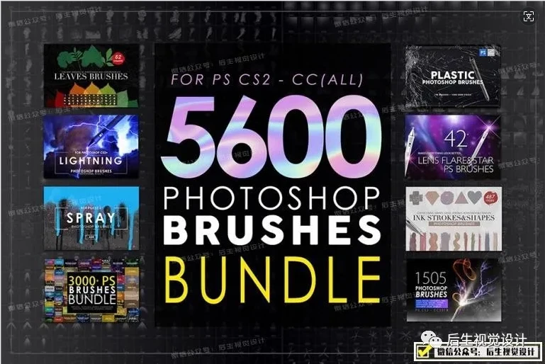 【PS笔刷】5673个PS笔刷超级捆绑集合包8合1 Photoshop Brushes Mega Bundle(20GB)