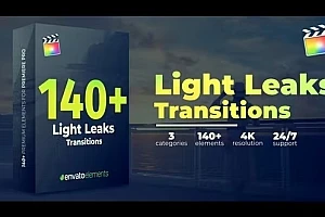 【FCPX插件】90个镜头炫光叠加过渡转场预设动画 Light Leaks Transitions – FCPX