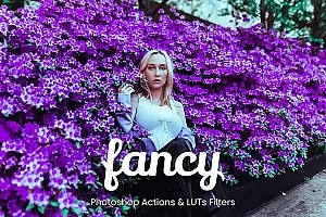 【调色预设】30个明亮通透蓝色幻想HDR照片户外人像摄影调色预设 30 Fancy Photoshop Actions & LUTs