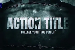 【PR模板】动作战争电影大片震撼穿透冲击砖墙效果片名标题动画 Action Title Pro