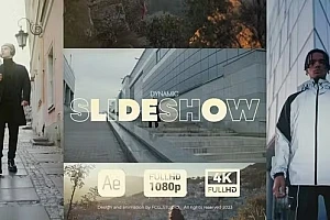 【AE模板】时尚图文相册幻灯片切换展示动画(含模板音乐) Slideshow